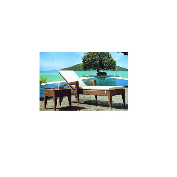 Sun Lounger with Side Table Set
